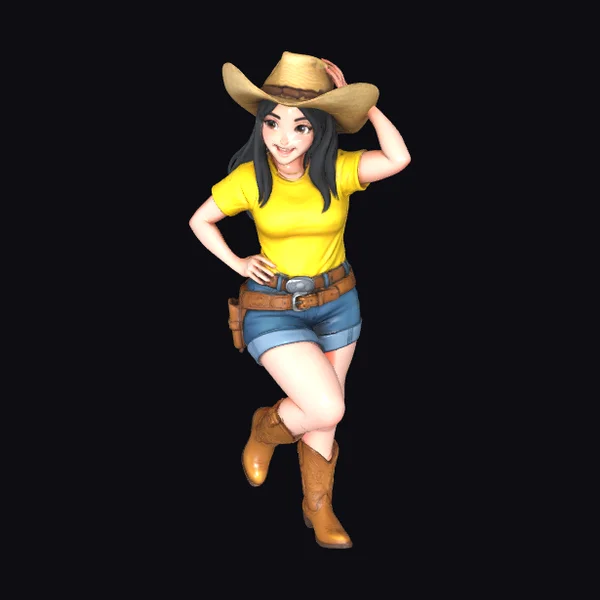 Anime Cowgirl Character