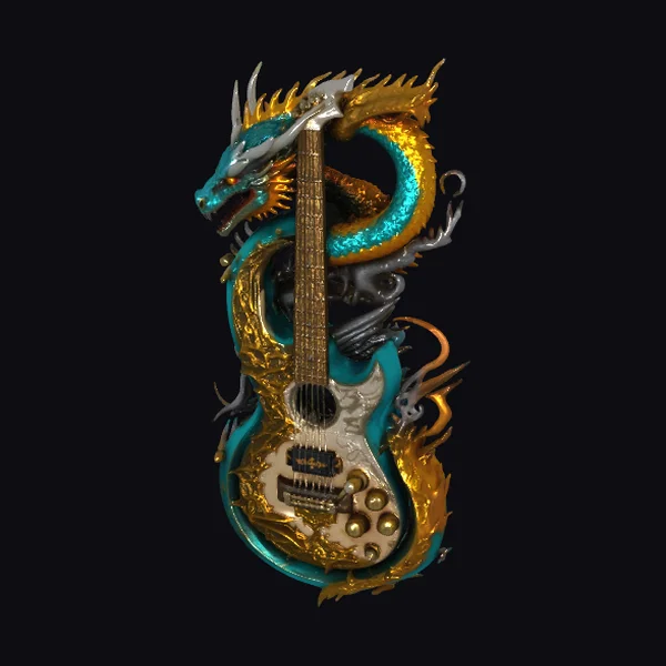 Dragon Wrapped Guitar