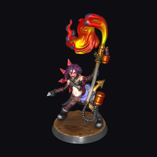 Flame Guitarist Figurine