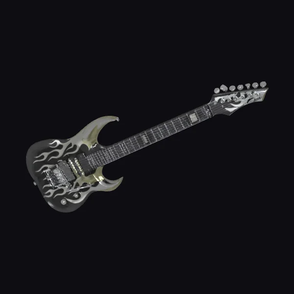 Flame Pattern Electric Guitar