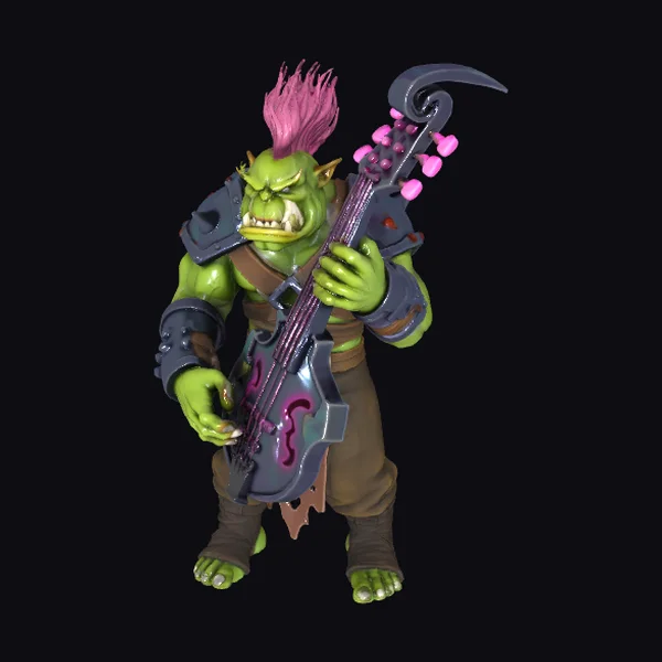 Green Orc Musician