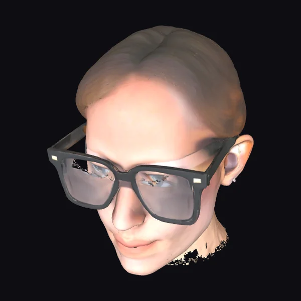 Woman with Square Glasses