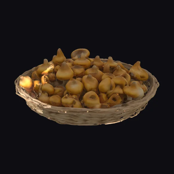 Bell Mushrooms in Basket