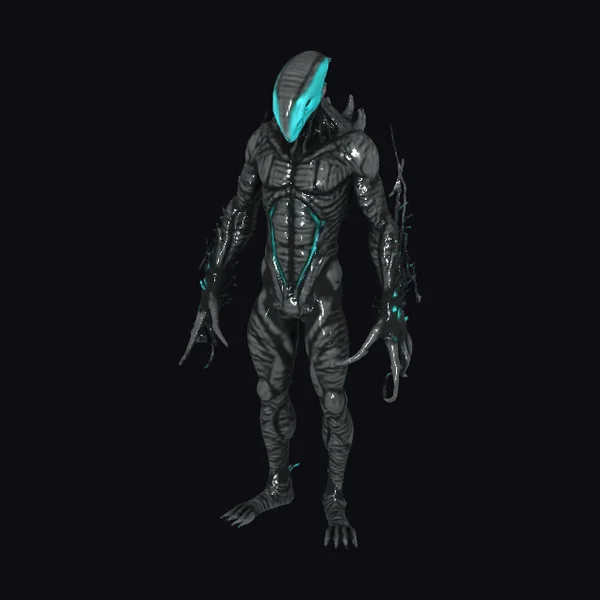 Bioluminescent Xenotech Warrior