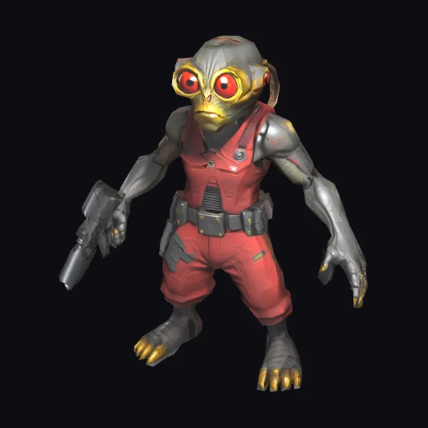 Alien Warrior with Gun