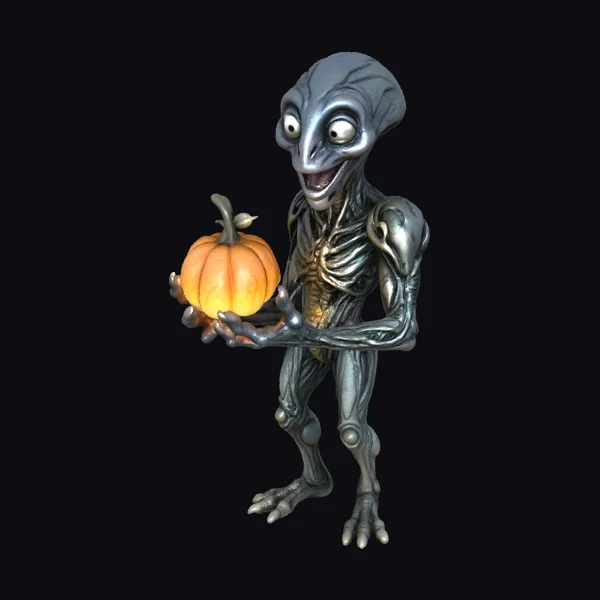Alien Holding Pumpkin