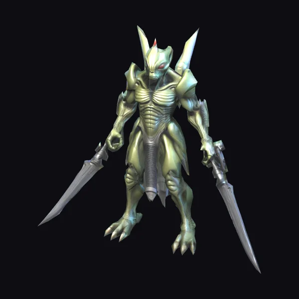 Alien Warrior with Swords