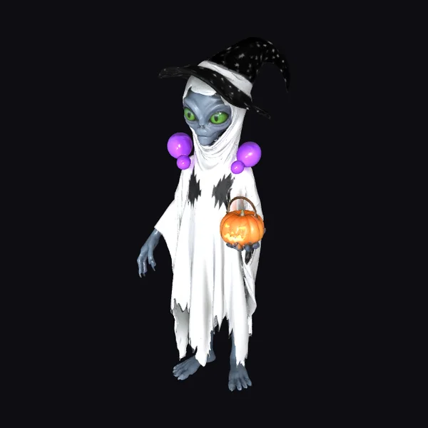 Alien in Witch Costume