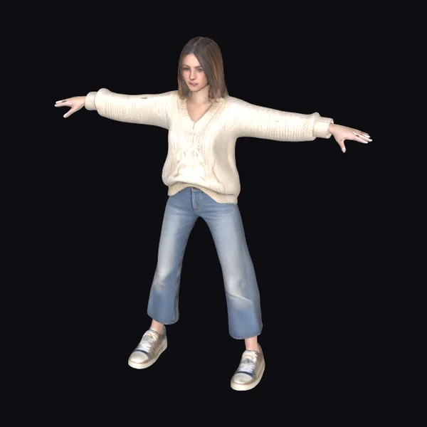 Young Woman in Casual Wear