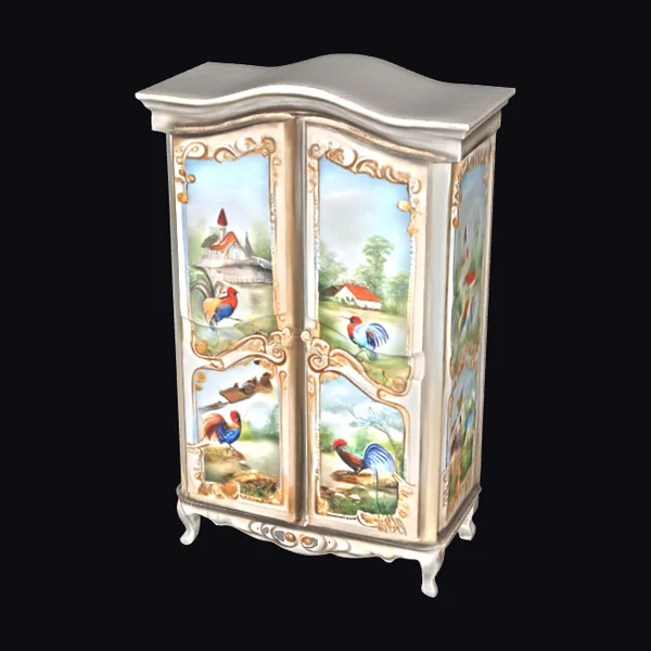 Ornate Painted Cabinet