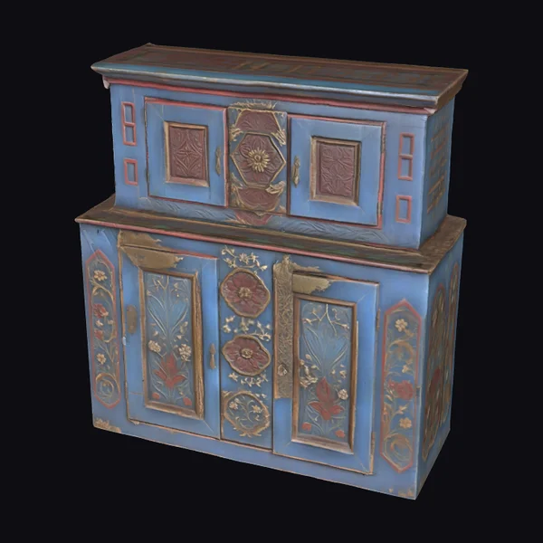 Antique Floral Cabinet