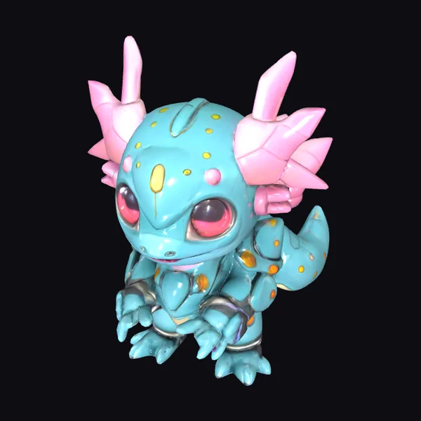 Cute Cyber Axolotl Creature