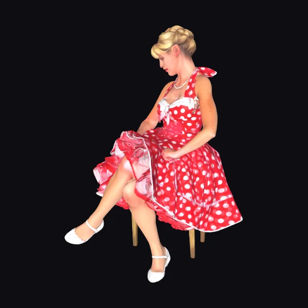 Woman in Polka Dress