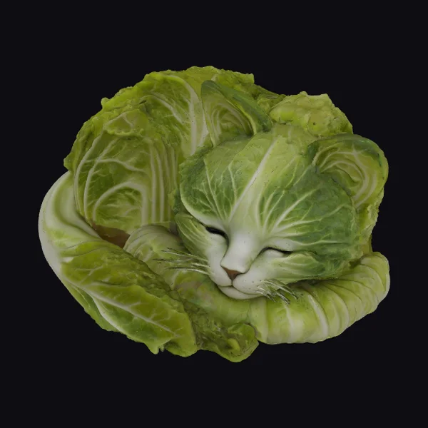 Cabbage Kitty Sculpture