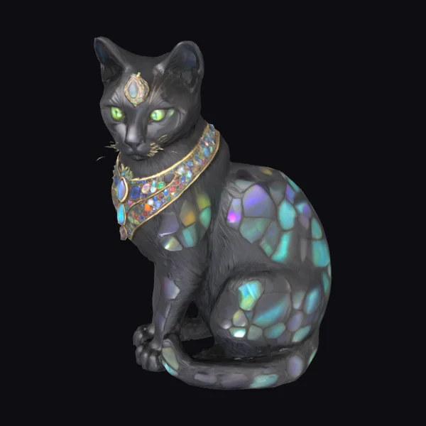 Black Cat with Jewels