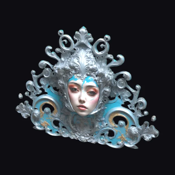Baroque Metallic Face Mask