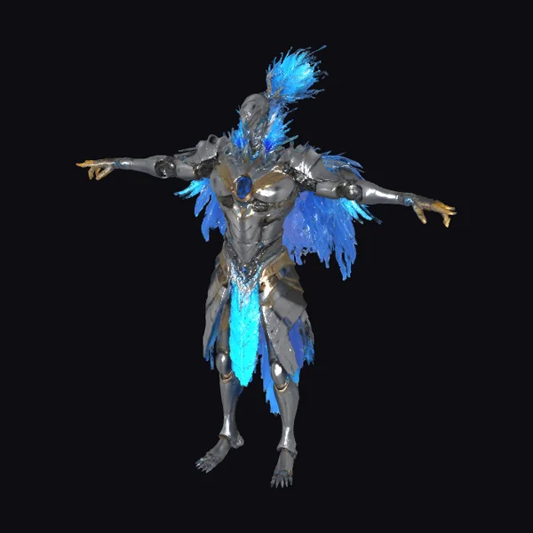 Armored Blue Feathered Warrior