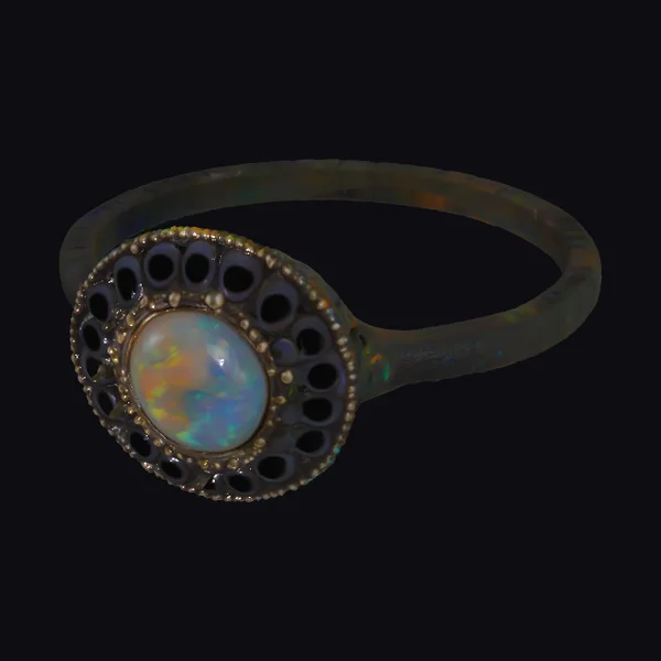 Opal Ring with Gold Accents