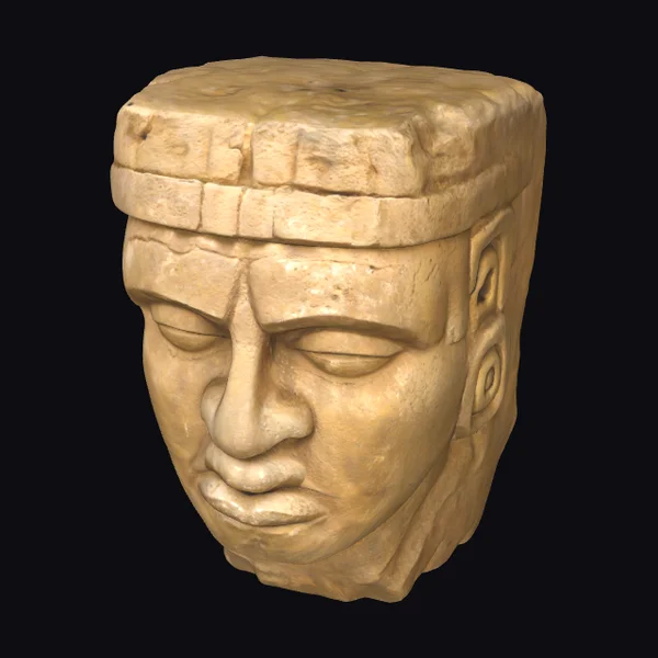 Ancient Stone Head Sculpture
