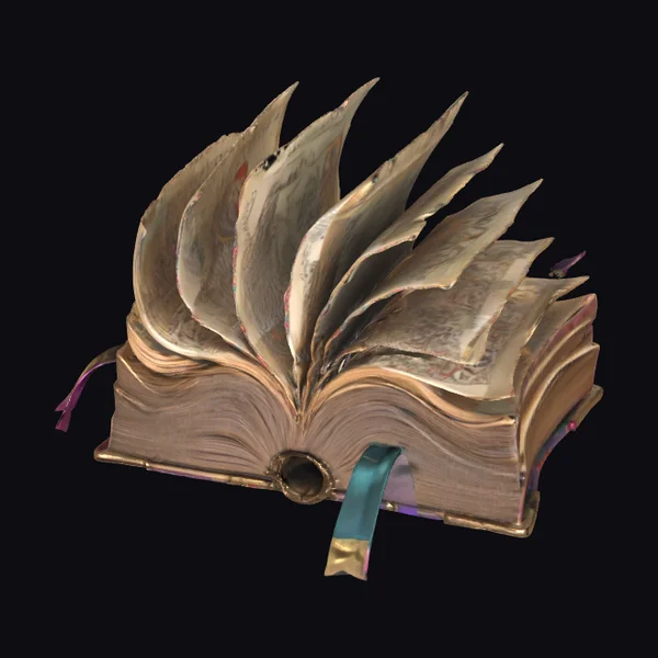 Ancient Open Grimoire Book