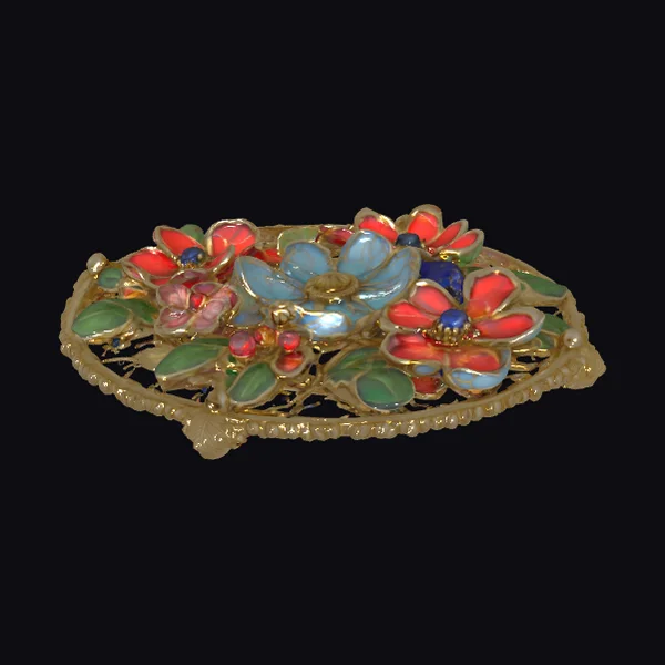Micro-mosaic Floral Brooch