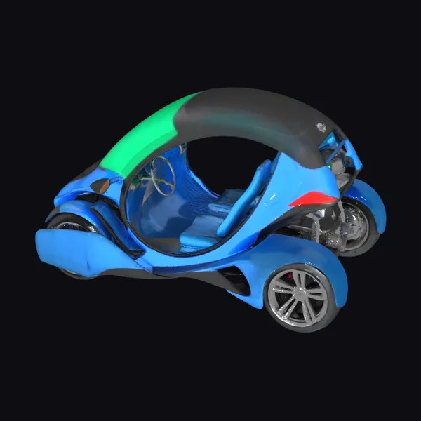 Blue Futuristic City Car