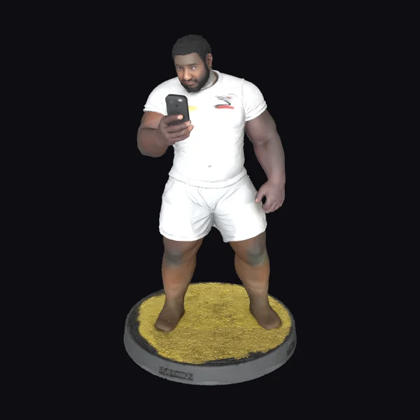 Man in White Rugby Outfit