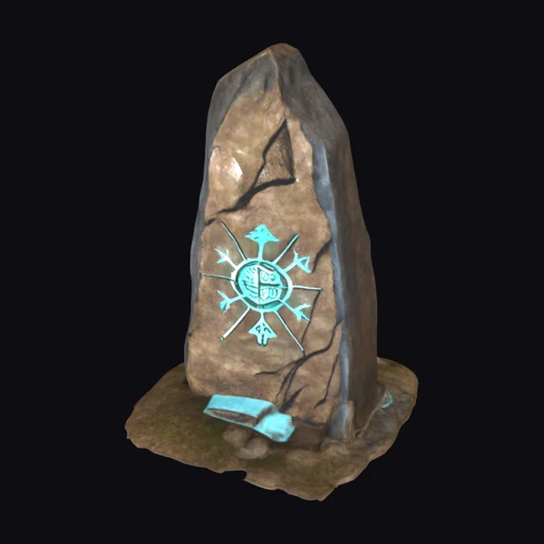 Ancient Glowing Rune Stone
