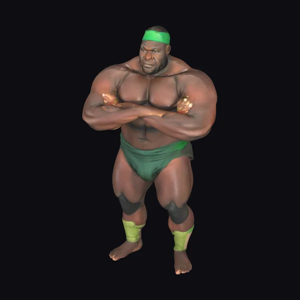 Muscular African Wrestler