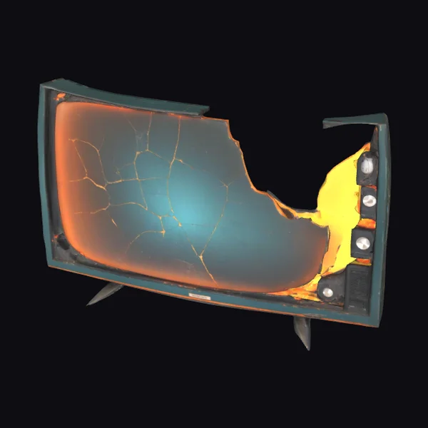 Wrecked Curved Plasma TV
