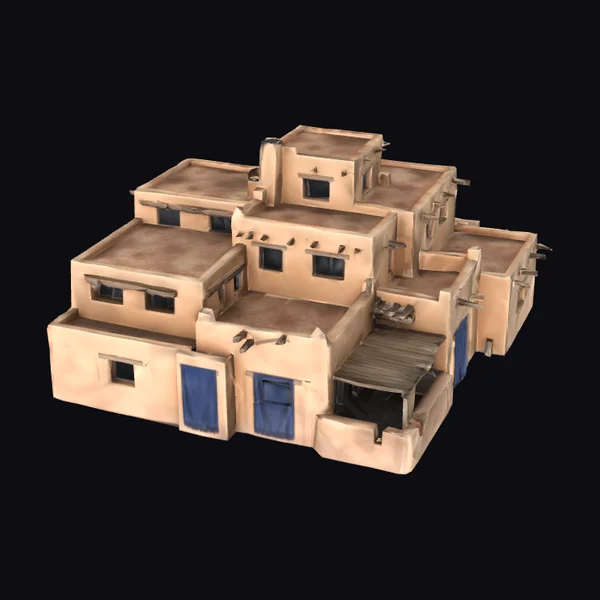 Adobe Pueblo Style Dwelling