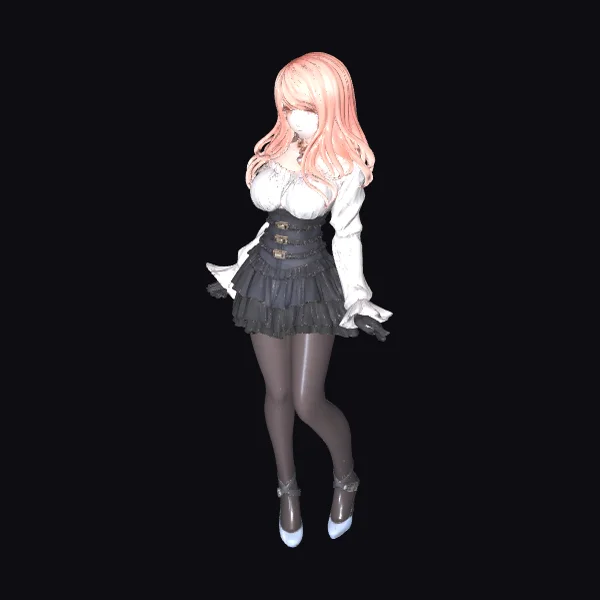 Anime Girl in Black Skirt