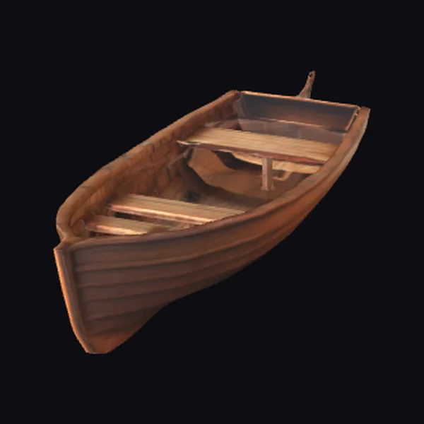 Classic Wooden Rowboat