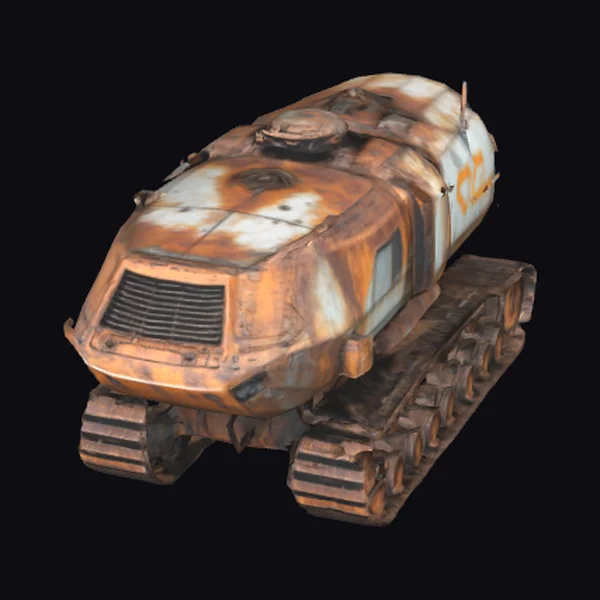 Abandoned Futuristic Tracked Vehicle