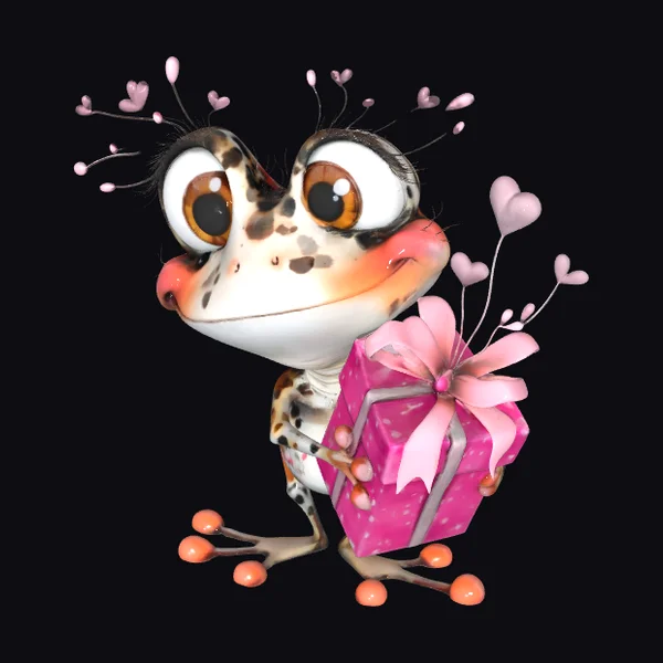 Cute Frog with Gift