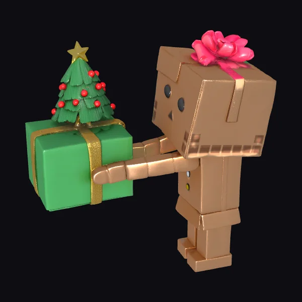 Gift Bot Holding Tree