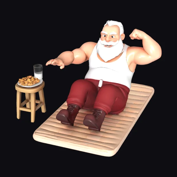 Santa Doing Sit Ups