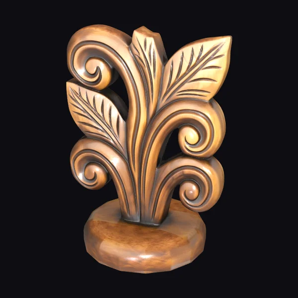 Wooden Carved Plant Shape