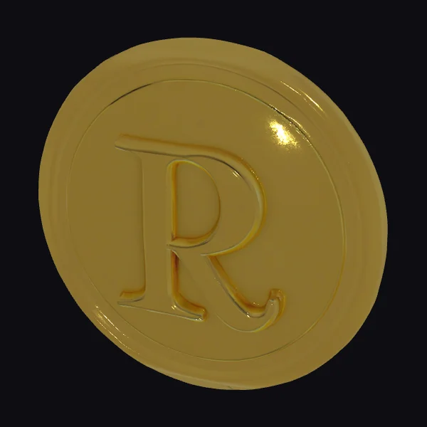Golden Coin with R