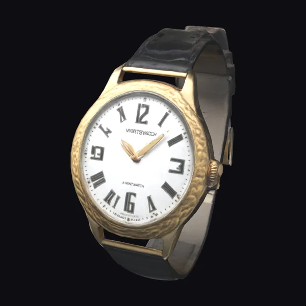 Gold Watch with Leather Strap