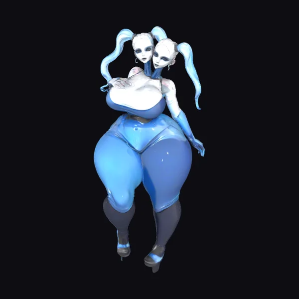 Twin Heads Blue Character