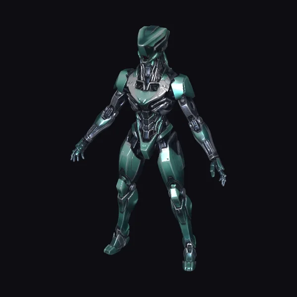 Emerald Metallic Humanoid Armor