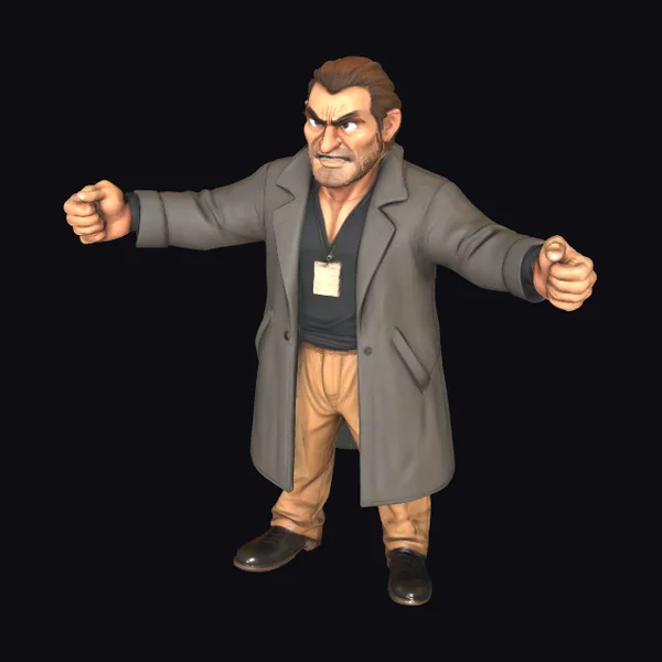 Angry Businessman in Coat