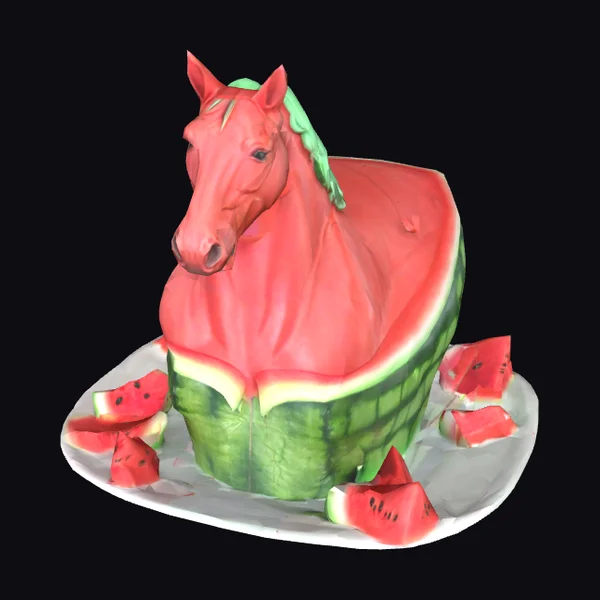 Watermelon Horse Sculpture