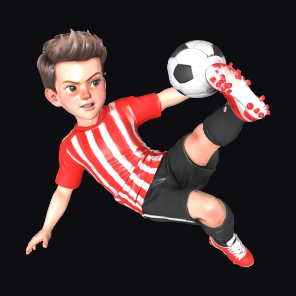 Soccer Player Kicking Ball