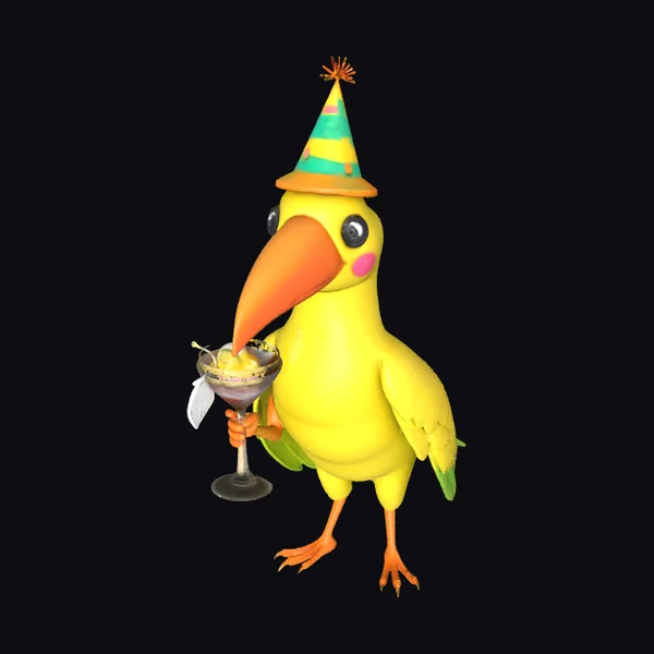 Yellow Bird with Cocktail