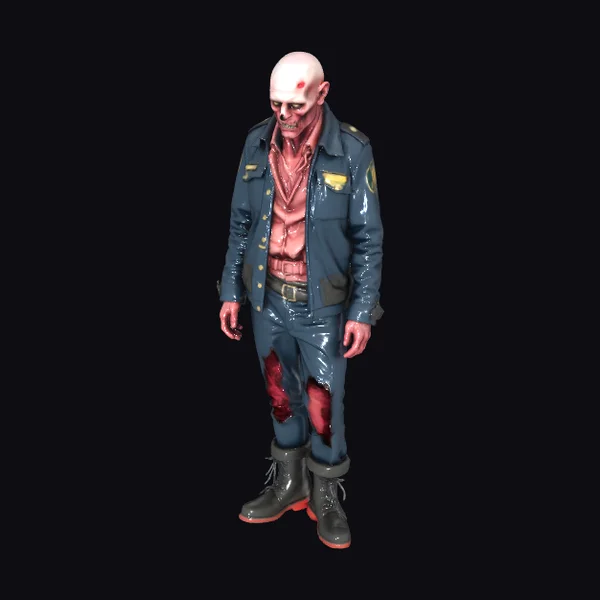 Zombie Cop with Exposed Flesh