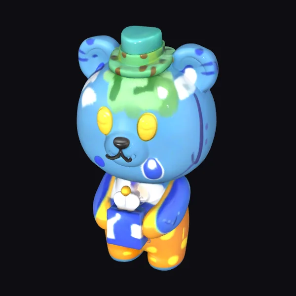 Painted Bear Figurine