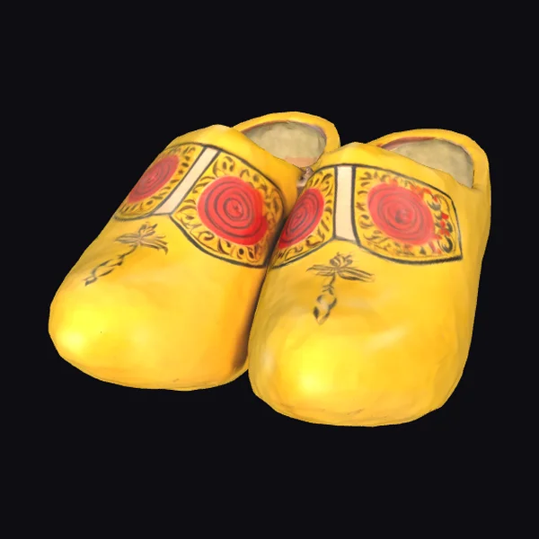 Yellow Wooden Clog Shoes