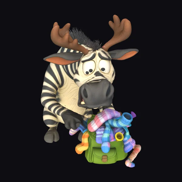 Zebra with Antlers Socks